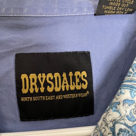 Drysdales Women’s Large Western Style Button Down Pearl Snap Buttons Blue 3331 - Picture 4 of 11